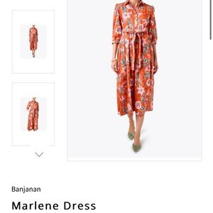 Banjanan Marlene Dress - Vibrant Orange Floral